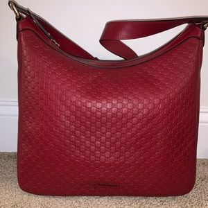 ❗️SOLD❗️Gucci Red Leather Microguccissima Hobo